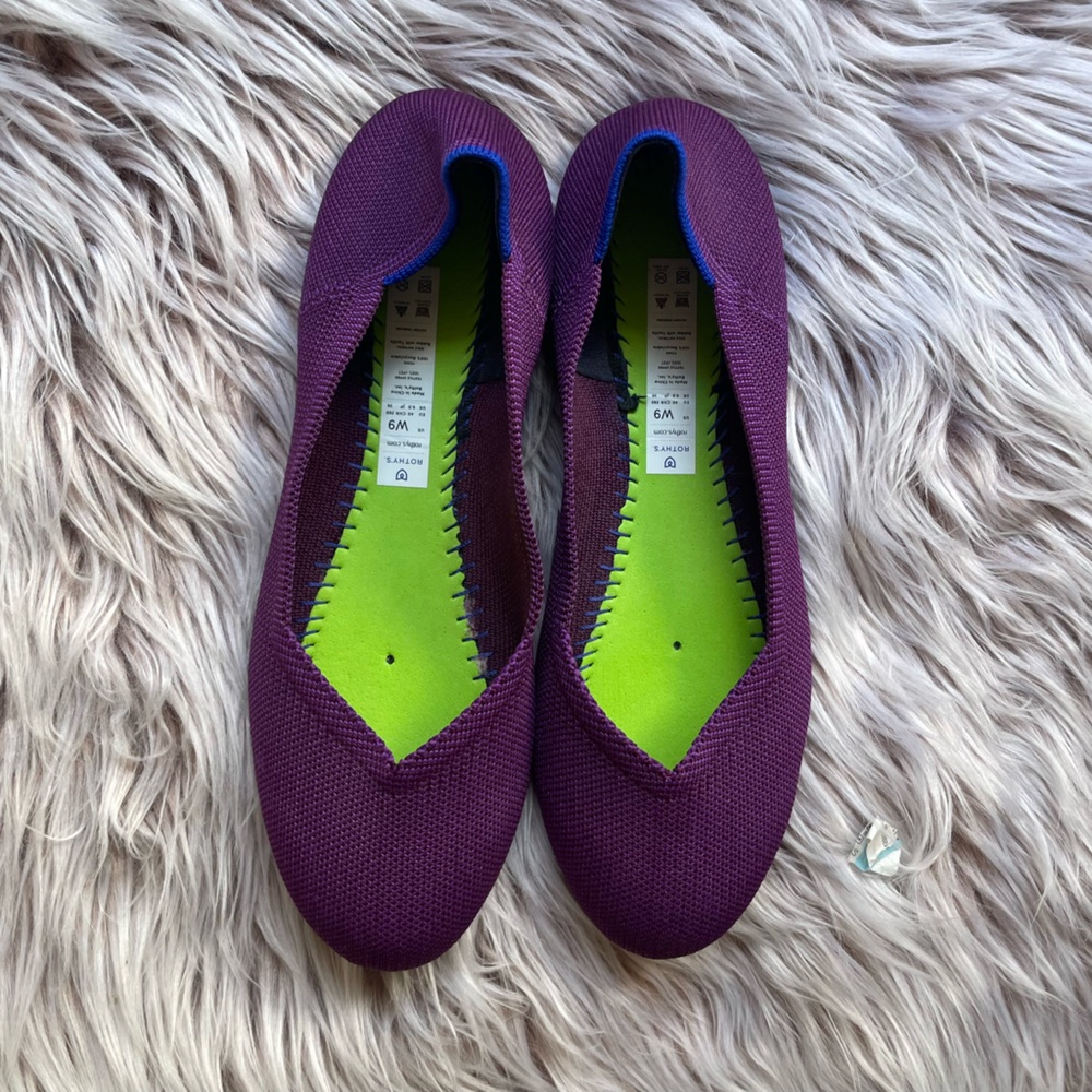 Rothy's Purple Knit Rounded Toe Flats (No Insoles)